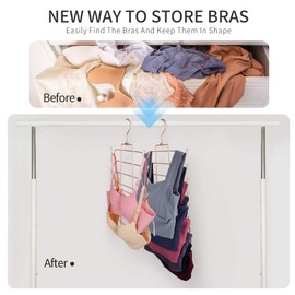 PODATOL - Paquete de 2 perchas para la parte superior sin mangas, organizador de brasier para clóset, organizador de ropa interior para ahorrar espacio, organizador y almacenamiento, artículos