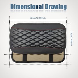 Car Center Console Cover, Universal Leather Waterproof Armrest Seat Box Cover Protector, Comfortable Car Decor Accessories Fit for Most Cars, Vehicles, SUVs-Black