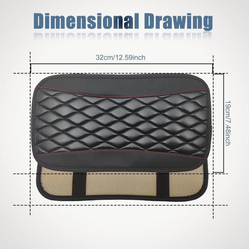 Car Center Console Cover, Universal Leather Waterproof Armrest Seat Box