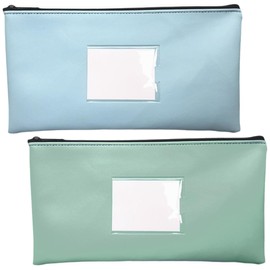 NJCXOLA Pack of 2 Faux Leather Bank Bags 28 x 15.5 cm Wallet for Documents for Business, Household, School