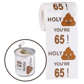 Happy 65th Birthday Toilet Paper Roll 3-Ply Funny Birthday Gifts for Men and Women Novelty for Birthday Party Decorations 65 Party Supplies (65th Years)