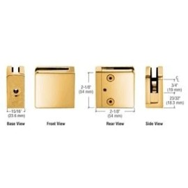 CRL C.R. LAURENCE Z806GP CRL Gold Plated Z-Series Square Type Flat Base Zinc Clamp