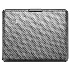 Ögon Smart Wallets - Big Stockholm Card Holder - RFID Protection: Protects your Cards from Theft - up to 10 Cards / Receipts / Notes - Anodised Aluminium - Black -