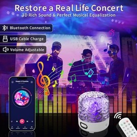 Unbranded Rechargeable Ocean Wave Galaxy Projector Night Light 16 Colors Bluetooth Speaker