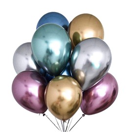 50PCS 12in Chrome Balloons Gold Metallic Balloons Purple Blue Metallic Balloons Shiny Balloons for Party Birthday Wedding Decorations Baby Shower Christmas Decorations - Multicolour Balloons (50PCS)