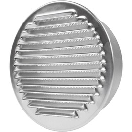 Repa Market Aluminium Round Air Vent Covers for Walls 6" Inch / 150 mm - Extractor Fan Vent Cover - Louvered External Vent Cover with Rubber Seal and Mesh Screen - Metal Internal Ventilation Grill