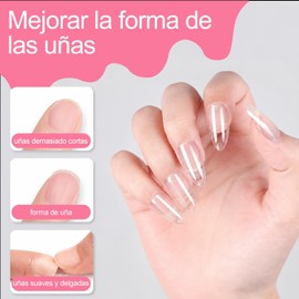 600 Pcs Uñas Postizas Transparentes con Kit 4pzs Manicure y Limas, Falsas Nail Tips Almendra Cortas 12 Tamaños, Soft Gel Tips Acrilicas Postizas,Acabado Mate,No Requiere Lijado,Con Caja