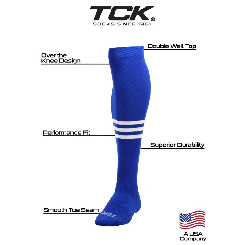 TCK Dugout 3 Stripe Over the Knee Baseball Socks Pattern