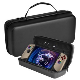 Hzycwgone Case for MSI Claw 8 AI+(2025),Travel Carrying Bag Cover for MSI Claw 8 AI+ A2VM Handheld Gaming,Hard Case with Stand Mode & Mesh Pocket for MSI Claw 8 AI+ Accessories(Black)