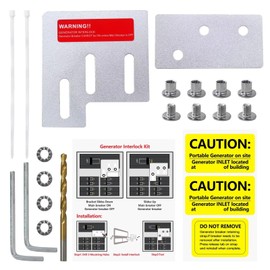 Generator Interlock Kit Fit for Square D QO for Homeline 150/200 Amp Panels, 1-3/8 Inch Space Bet, Titanium-Plated Steel Drill Bit and Lasting Screws and Nuts by BLUE ELF