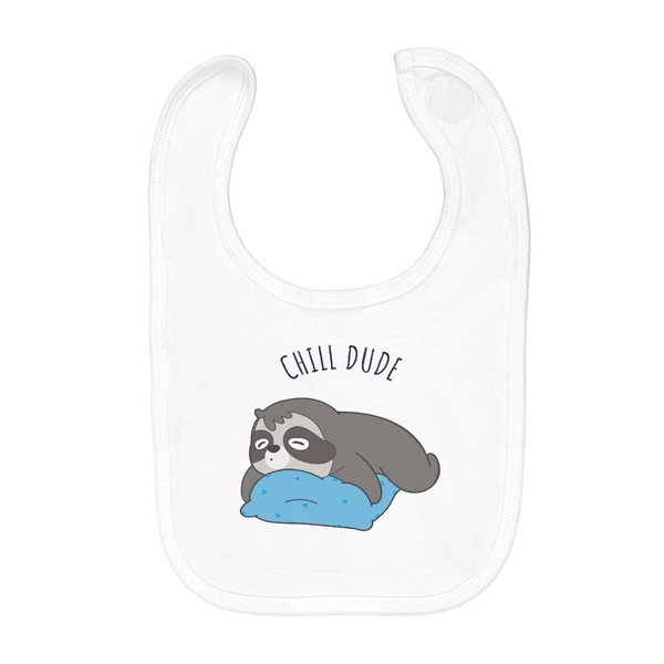 Baby Bib Organic Cotton Chill Dude Sloth Lazy Child Sleeping,