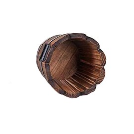 Colrid Wooden Flower Pots, Planter, Planter, Round, Natural, Handmade, Safe for the Human Body, Durable, with Drainage Hole, for Flowers, Home, Garden, Balcony