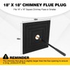 avvkfcmn Chimney Flue Plug for 16" x 16" Square Flue,