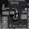 Jstyle Stainless Steel Rings for Men Women 8MM Wedding Band