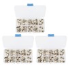 3 Boxes 150pcs Brooch Buttons White Rabbit Head Shape Detachable