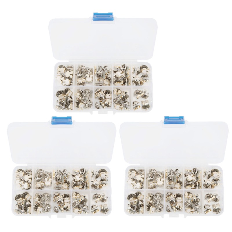 3 Boxes 150pcs Brooch Buttons White Rabbit Head Shape Detachable