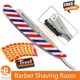 Professional Barber Hair Shaving Razor Straight Edge Folding Knifes Best Gift 