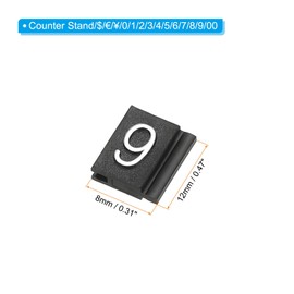 PATIKIL Cube Display Price Blocks Adjustable Removable Number Price Stand Black Counter Retail White Hundred Digit 15 Set