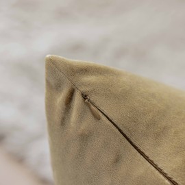 Demetex Gold Cushion Covers 45cm x 45cm Soft Velvet Cushion Cases Square Decorative Throw Pillow Covers for Couch Sofa Living Room, Set of 2, 45cm x 45cm, Gold