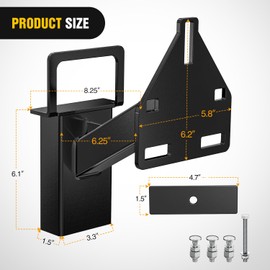 Nilight Spare Tire Carrier Mount Stake Pocket Boat 3-Nuts Trailer Bracket Utility Trailer Accessories Fits 4 & 5 & 6 Lugs Trailer Wheels on 4" 4.5'' 4.75'' 5'' 5.5''and 6'' Bolt Patterns 150 Lbs