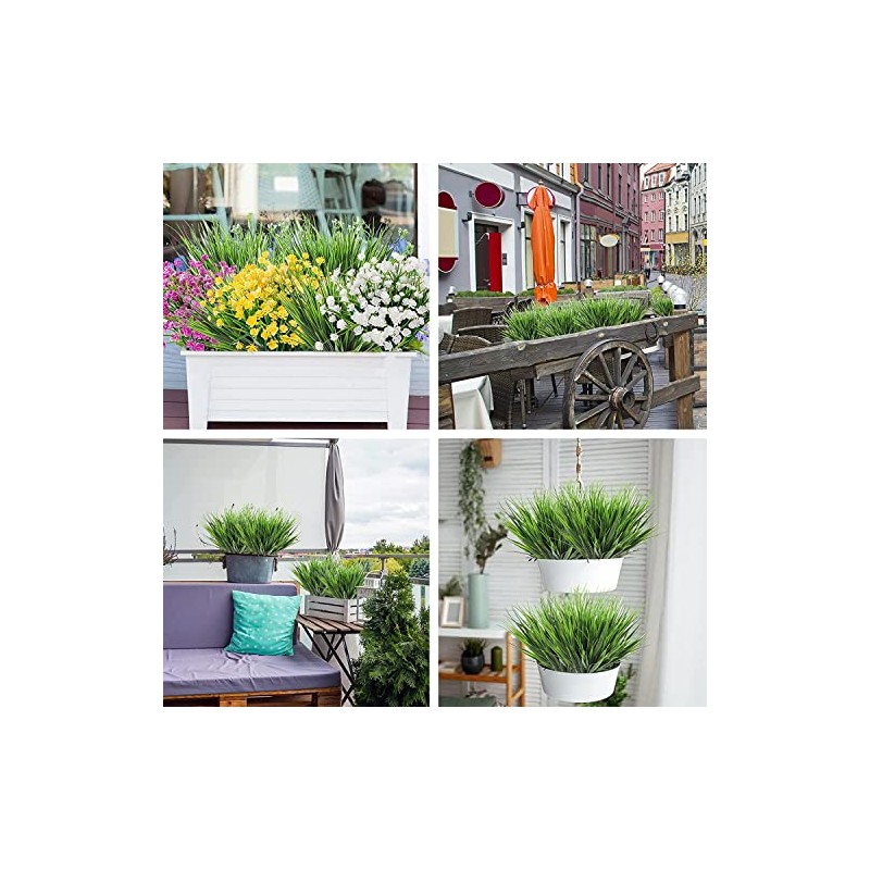 Plantas Artificiales 12 Piezas, 15,5"Artificial Hierba de Trigo Decoraciones, Resistentes
