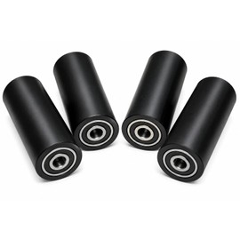 4 x Polyamide Wheels Diameter 40 mm with Ball Bearings - Nylon Wheels Black - Up to 100 kg Load Capacity per Roll - Heavy Duty Plastic Wheels for Machines, Workbench & Transport Trolley