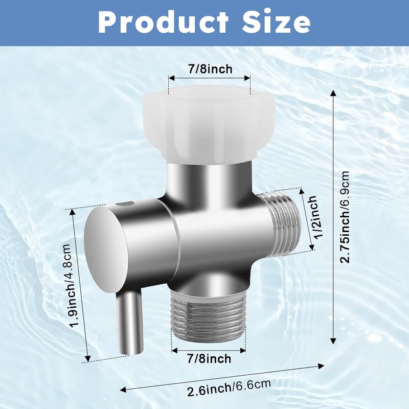 Bidet T Adapter, Leakproof 3 Way Tee Connector Bidet Attachment