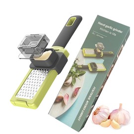 Garlic Press Stainless Steel Garlic Press Rocker Stainless Steel Garlic Presser, Garlic Grater and Garlic Press, Garlic Peeler, Garlic Rocker, Peeler