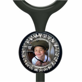 Custom Photo Stethoscope Name Tag Made in USA - Your Favorite Pet, Person, Place or Business Logo ID - You Choose Custom Design Size and Decorative Frame