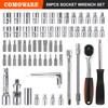 COMOWARE Socket Sets Metric & Standard/Ratchet Set, Mechanic Tools Set