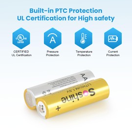 Soshine Lithium AA Battery 8 Pack - Long Lasting 3000mah 1.5v Lithium AA Batteries for Blink Camera,Remote Control,Flashlight,Doorbell(Non-Rechargeable Batteries)