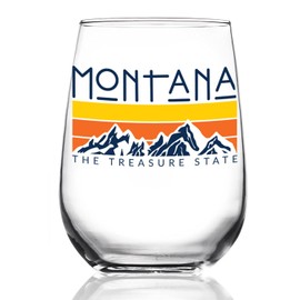 Toasted Tales, Montana The Treasure State 15 oz Wine Glass Made in the USA