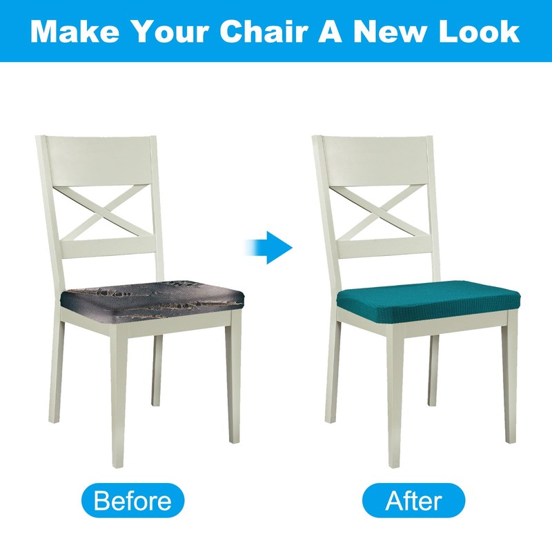 PATIKIL Chair Seat Covers Rectangle, 4 Pack Washable Dining Chair