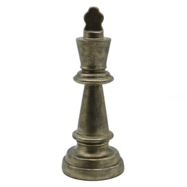 Lukitas King Chess Piece Decor - Timeless Decorative Sculpture for Home Décor, Crafted International Chess Ornament, Bronze Color, Resin