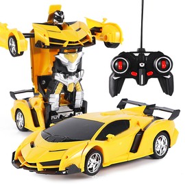 2 in 1 RC Car Driving Sports Cars Drive Deformation Robot Model Remote Control Car RC Fighting Toy Gift