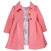 Bonnie Jean Girl's Spring Easter Dress and Coat Set for Baby, Toddler and Little Girls, Coral, 18 Months