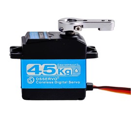 Stemedu 45kg Low Profile Servo Coreless Steering Servo Motor, High Torque 46kg.cm@ 7.4V, Stainless Steel Gear RC Digital Servo or Robotic DIY, 1/10 1/8 RC Car/Truck/Crawler/Boat (Control Angle 180°)