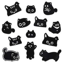 13 Patch Cute Black Cat Sich Fest Iron-On Iron-On Patches Children's Iron-On Patches Iron-On Embroidered Patches Various Designs for Jeans, Shirts & Jackets