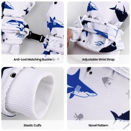 QKURT Ski Gloves for Kids, Waterproof Winter Snow Gloves Windproof Anti-Slip Snowboard Skating Mittens Fleece Lined Warm Mittens for 2-8 Years Old Boys and Girls