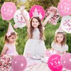 10 Pcs Pink 4th Birthday Balloons 12" Latex Pink and