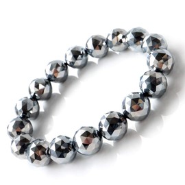 Gold Stone Terahertz Ore Star Cut 100-Sided Bracelet, 0.5 inches (12 mm), 99.999% Purity, Includes Exclusive Box, Inner Diameter: Approx. 8.3 inches (21 cm)