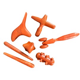 Lungcha 6 Types, 7 Piece Set Traditional Thai Massage Reflexology Wooden Stick Tool (Set of 6 Types Full Body Massage)