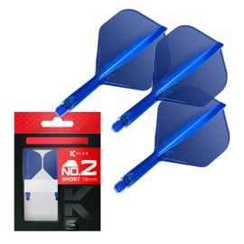 TARGET Darts K Flex Integrated Dart Flights And Shafts, No.2 Blue (Short) | Pack Of 3 K-Flex – No2, Kflex All In One Moulded Dart Flight & Stem | Professional Dart Accessories