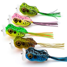 Rikiamru Fishing Lures Frog Soft Bait (Paddle Frog-12.5g, Dark Green-5pcs)