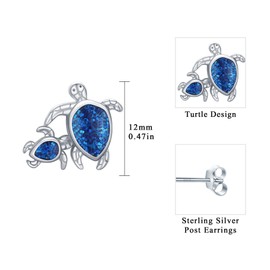 Turtle Earrings Sterling Silver Animal Stud Earrings Sea Turtle Jewellery Gifts for Women Girls, Sterling Silver