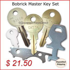 Bobrick Master Dispenser Key Set for Paper Towel, Toilet Tissue & Soap Disp.