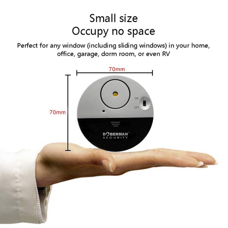 WER Ultra-Thin Window Alarm with Loud 100dB Alarm and Vibration