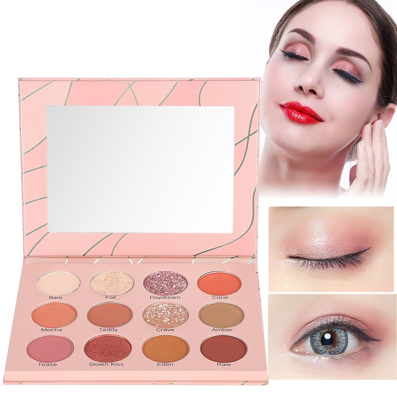 12 Colors Eye Shadow Waterproof Matte Glitter Eye Shadow Makeup