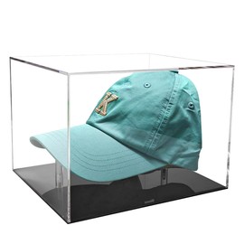 Acrylic Hat Display Case - Clear Baseball Football Cap Holder Stand Square UV Protection Cabinet Protection Storage Cover Support Can Remove Multi-Function Dust Cover