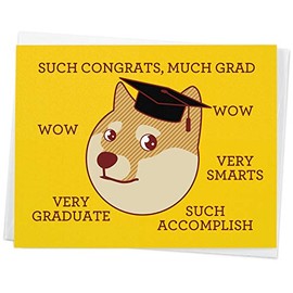 Funny Graduation Card "Such Congrats, Much Grad" - Doge Meme Shiba Inu Dog Card